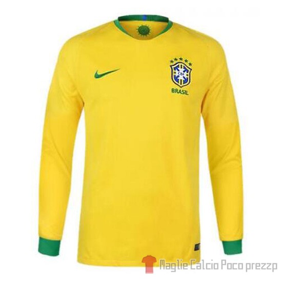 Maglia Brasile Home Manica Lunga 2018 - Clicca l'immagine per chiudere